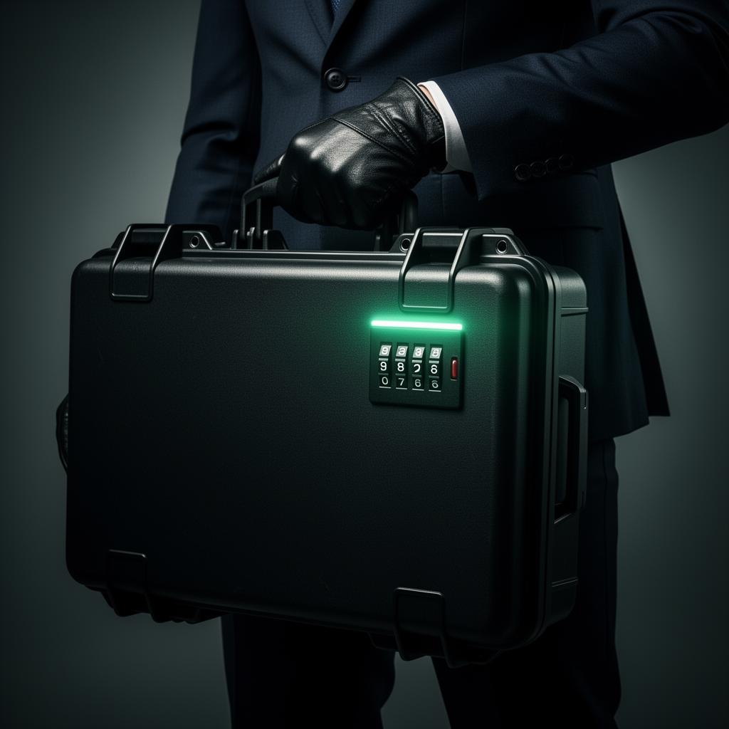 Secure transit case with neon mint glow