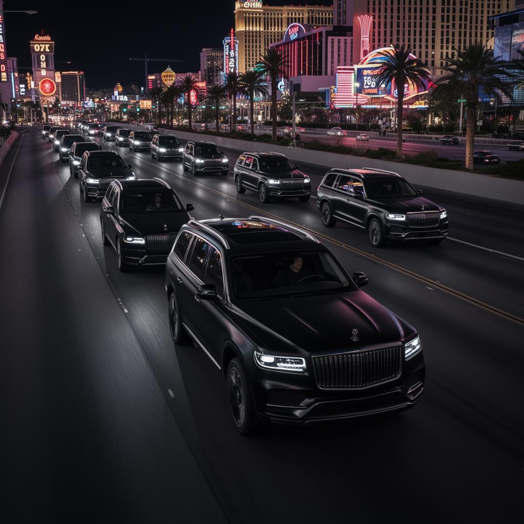 Matte-black luxury SUV fleet